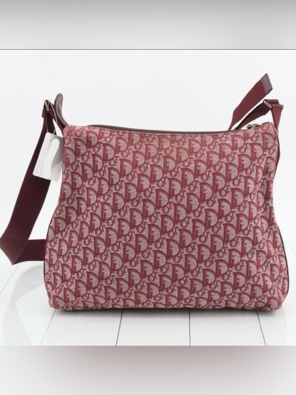 Christian Dior Trotter Canvas Shoulder Bag Red Silver Auth ep11517 - Picture 9 of 9